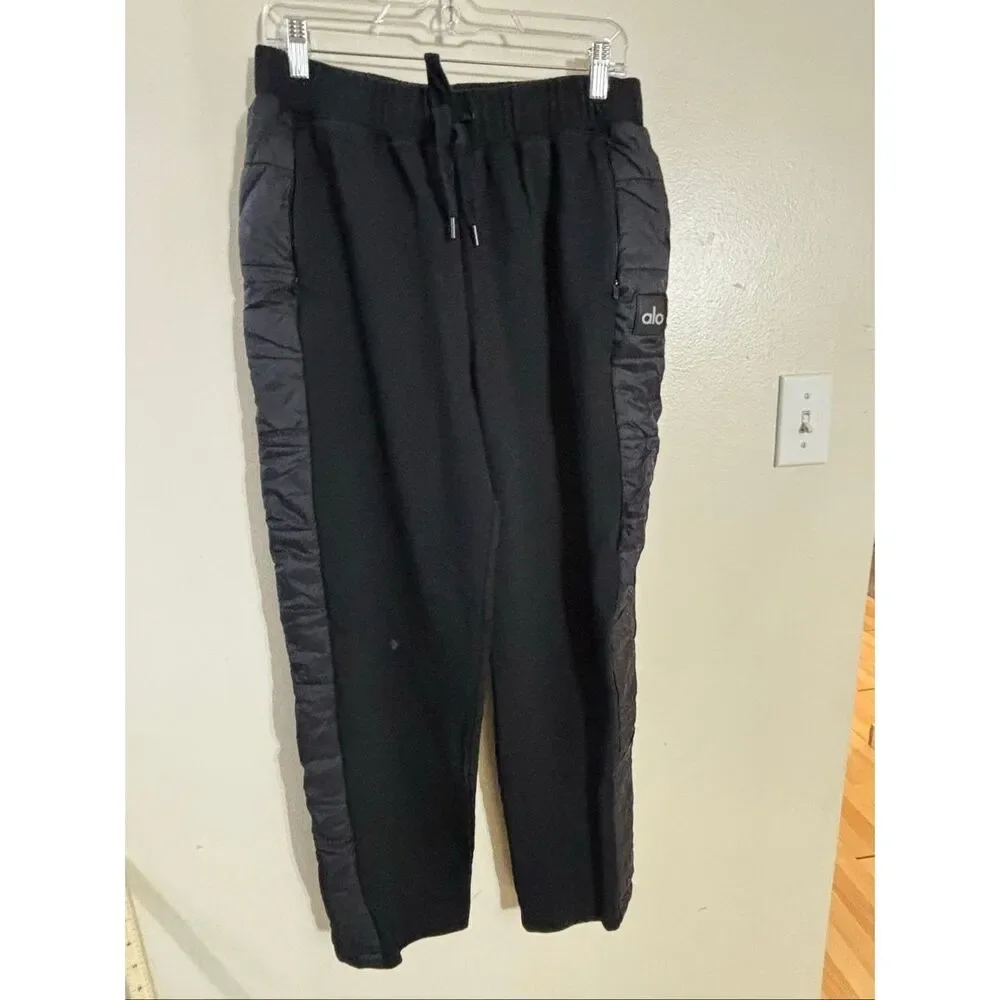 Alo Yoga Quilted Side Black Jogger Leggings Women's Medium